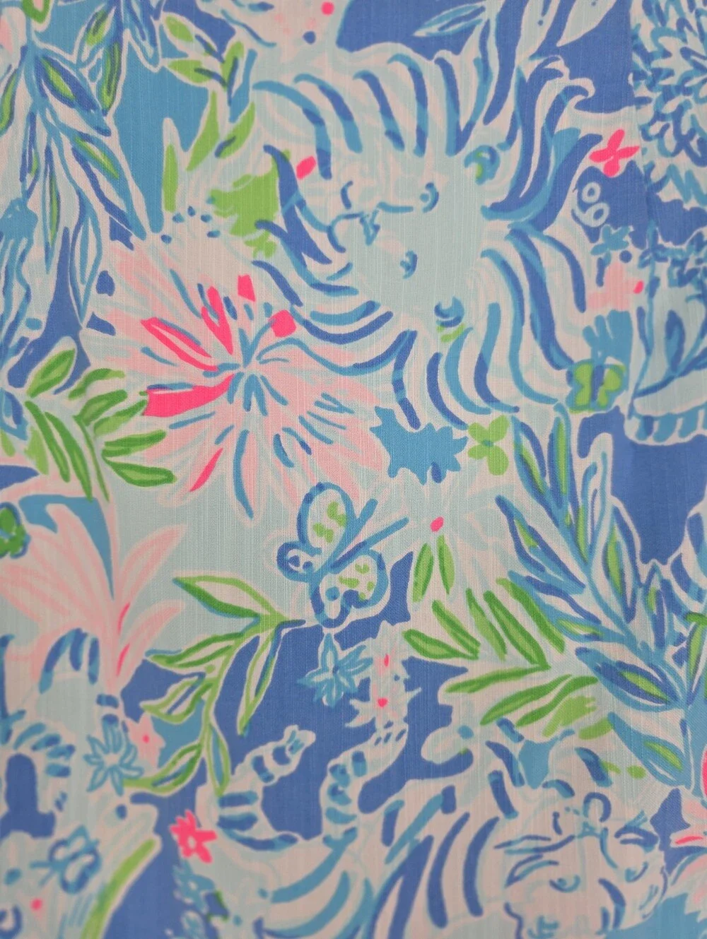 Lilly Pulitzer Blue Pink Floral Print Scallop Lace Skort Size 0